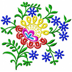 Flowers And Tree Embroidery Design 12